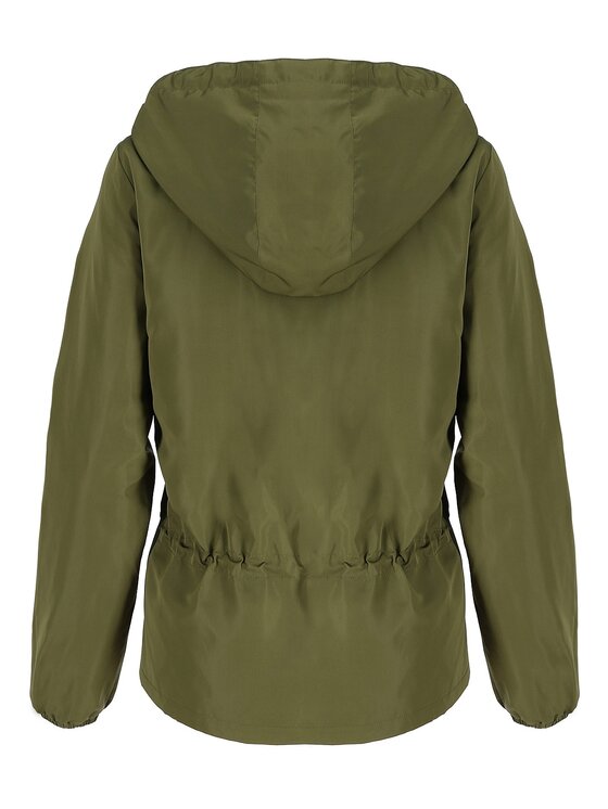 Perso Perso Kurtka przejściowa lekka z kieszeniami Khaki Slim Fit