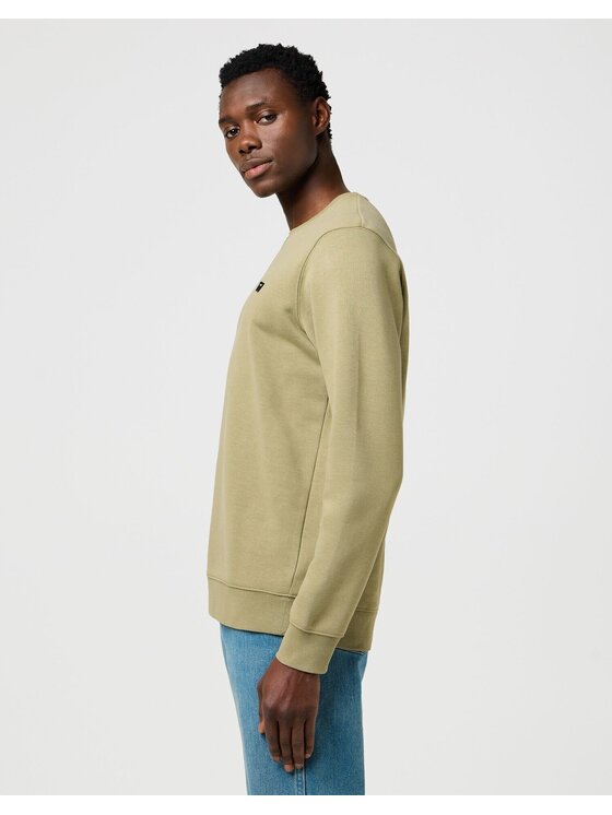 Wrangler Wrangler Bluza SIGN OFF CREW Zielony Regular Fit