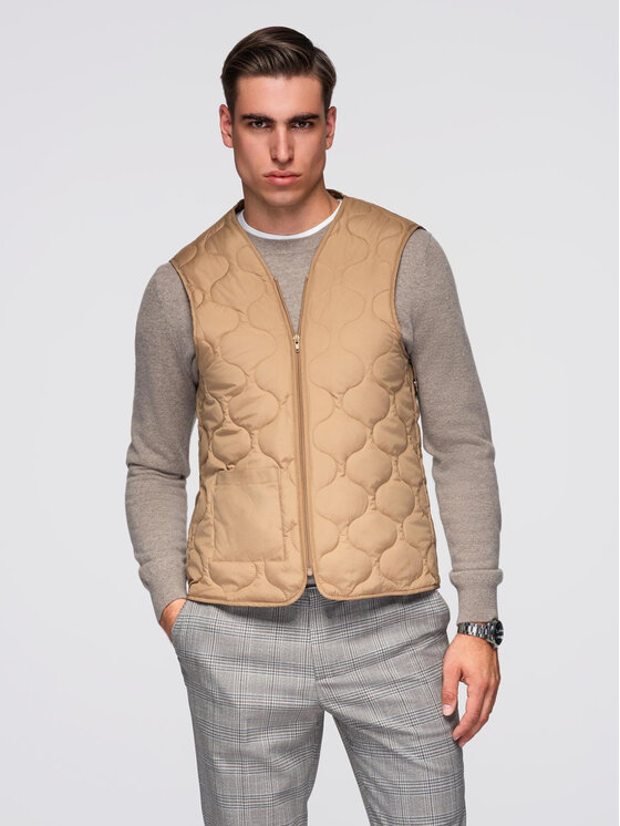 Ombre Ombre Płaszcz OM-COWC-0135 Brązowy Regular Fit