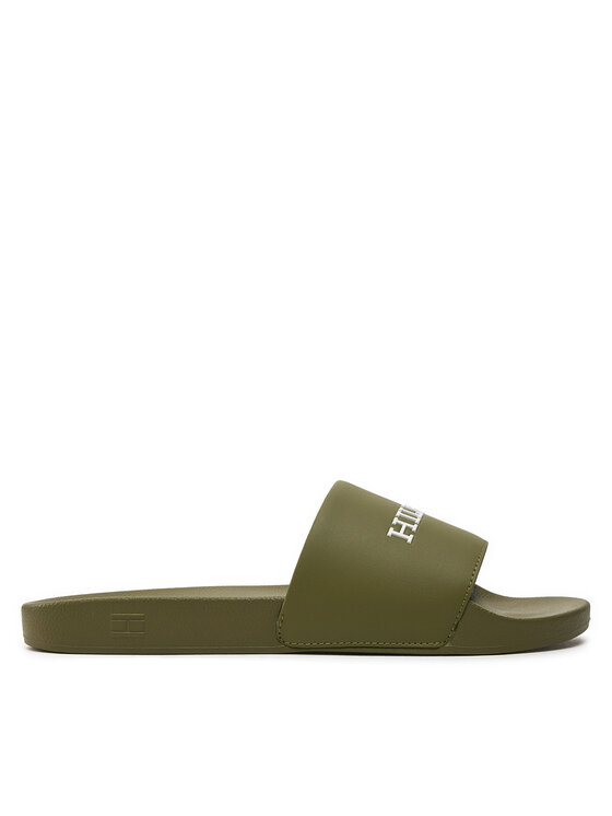 Tommy Hilfiger Iešļūcenes Hilfiger Raised Pool Slide FM0FM05022 Zaļš