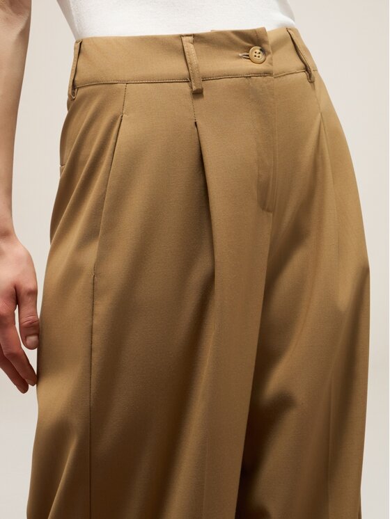 Oltre Oltre Spodnie materiałowe P084R008717N025 Écru Baggy Fit