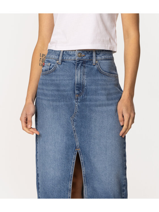 Lee Cooper Lee Cooper Spódnica jeansowa EVA 3122 Niebieski Regular Fit
