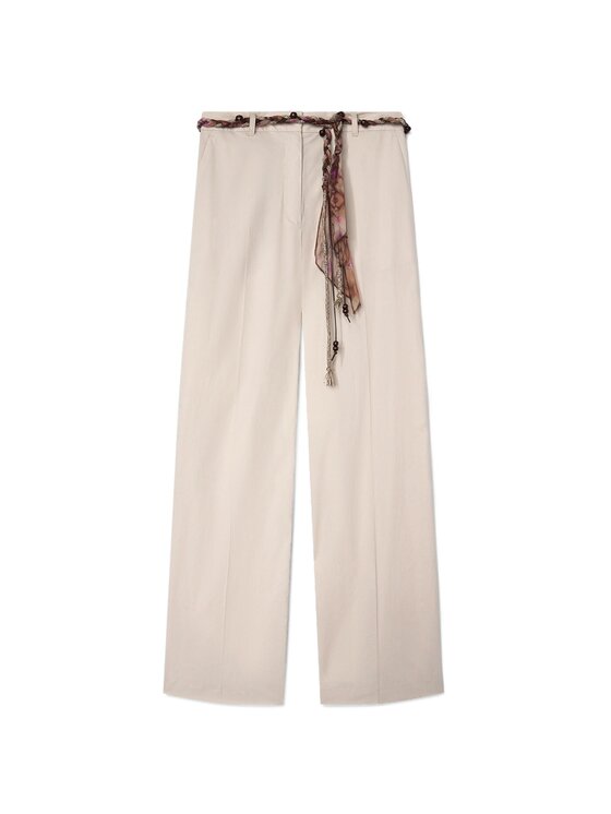 Motivi Motivi Pantaloni di tessuto P05SQ104894N002 Crema Over Fit