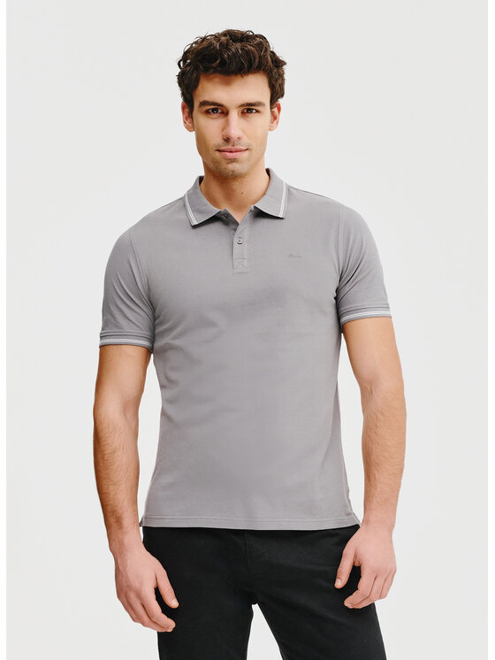 Pako Lorente Pako Lorente Polo P25SF-TX-004 Szary Classic Fit
