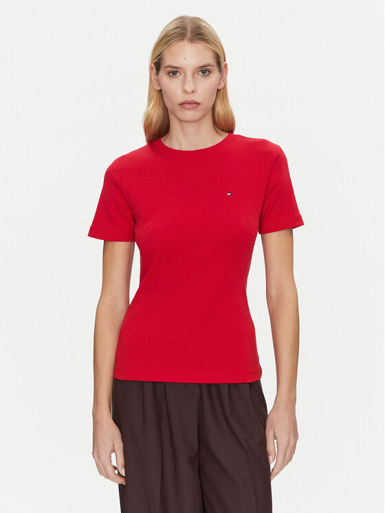 Tommy Hilfiger Tommy Hilfiger Póló New Cody WW0WW40587 Piros Slim Fit
