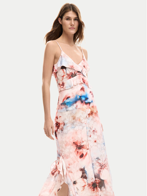 Desigual Desigual Ljetna haljina Mallo 26SWVK35 Ružičasta Slim Fit