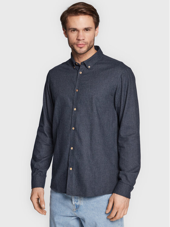 Solid Solid Camicia Pete 21107465 Blu scuro Regular Fit
