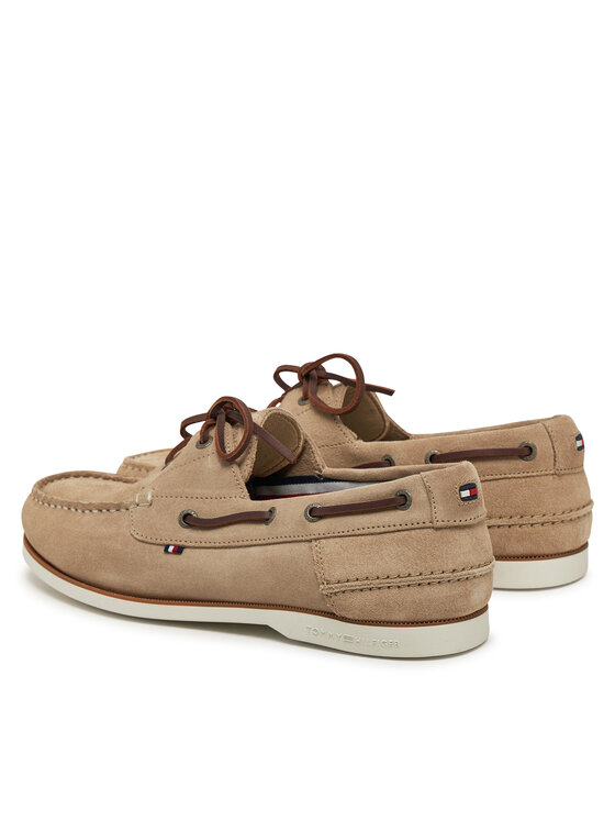 Tommy Hilfiger Tommy Hilfiger Cipele Th Boat Shoe Core Suede FM0FM05387 Bež