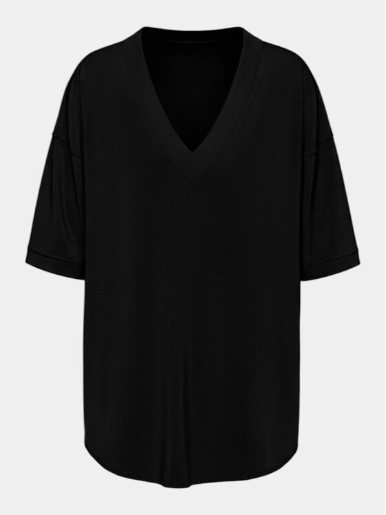 MADE BY SOCIETY MADE BY SOCIETY T-Shirt Tricou GLITCH-WASH - T17315 Czarny Basic Fit