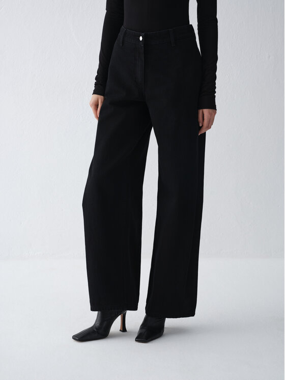 La Mania La Mania Jeansy COSMO Czarny Basic Fit