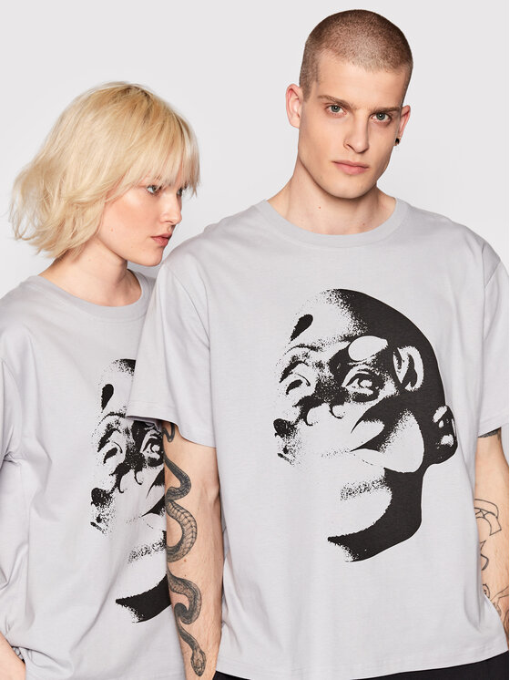 Mindout Mindout Тишърт Unisex Rebuild No.2 Сив Oversize