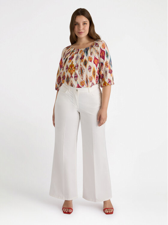 Fiorella Rubino Fiorella Rubino Pantaloni di tessuto P735T005106N011 Bianco Over Fit