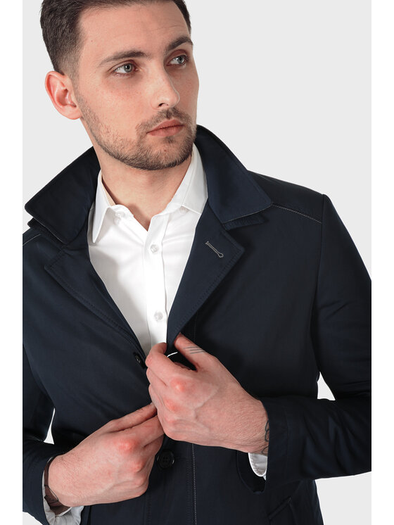 Evenemen Evenemen Płaszcz przejściowy MARCUS Granatowy Slim Fit