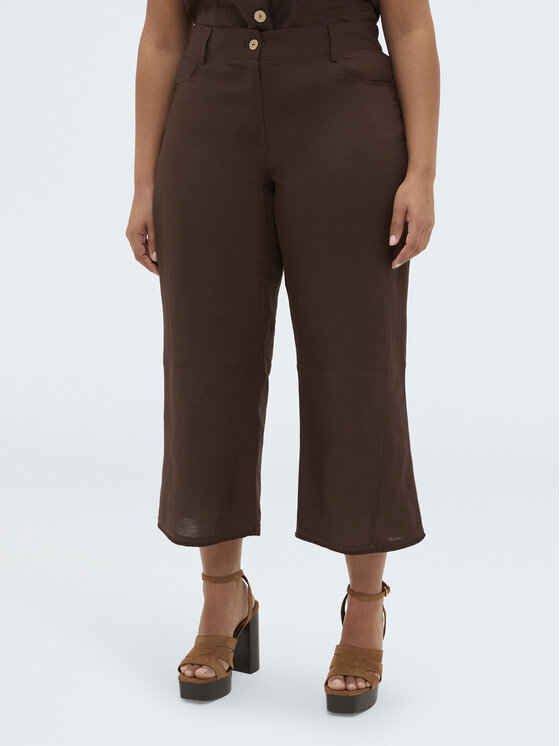 Fiorella Rubino Fiorella Rubino Pantaloni di tessuto P034T005264N0V2 Marrone Over Fit