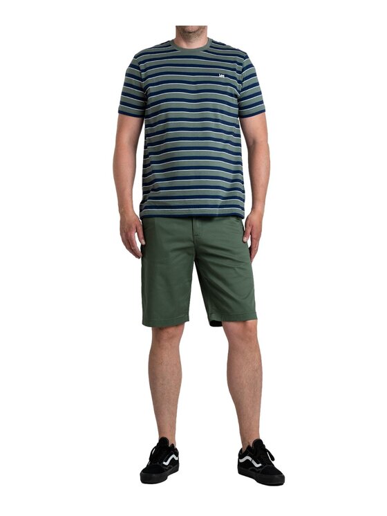 Lee Lee Szorty materiałowe Regular Chino Short Zielony Slim Fit
