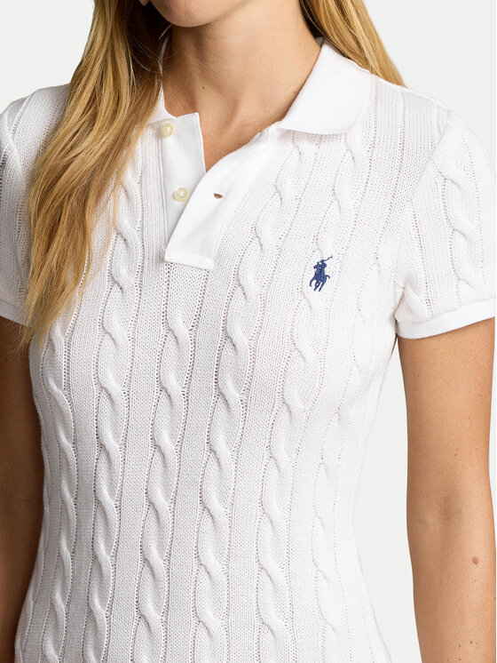 Polo Ralph Lauren Polo Ralph Lauren Úpletové šaty 211943139002 Biela Slim Fit