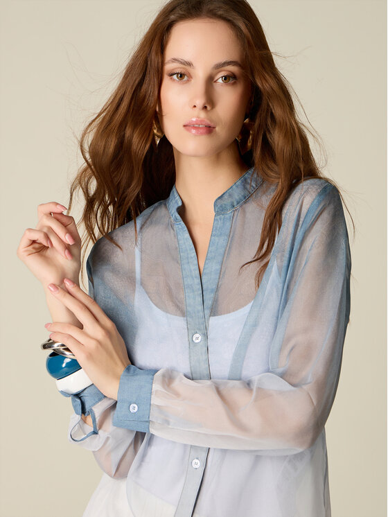 Oltre Oltre Camicia 5090R003169N004 Turchese Regular Fit