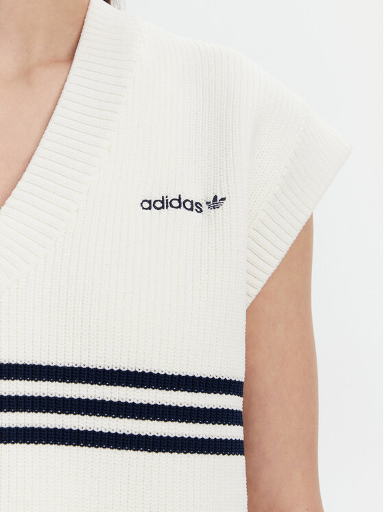 adidas adidas Svetr 3-Stripes JJ3486 Bílá Loose Fit