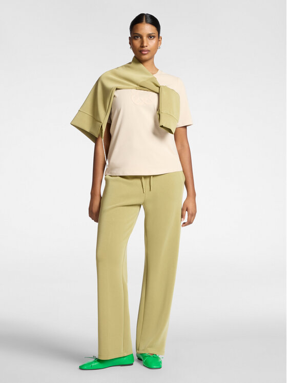 Elena Mirò Elena Mirò T-Shirt G071Z000590N002 Kremowy Slim Fit