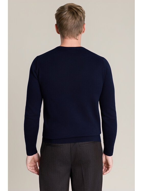 Lancerto Lancerto Sweter Christopher SW073226000035 Granatowy Regular Fit