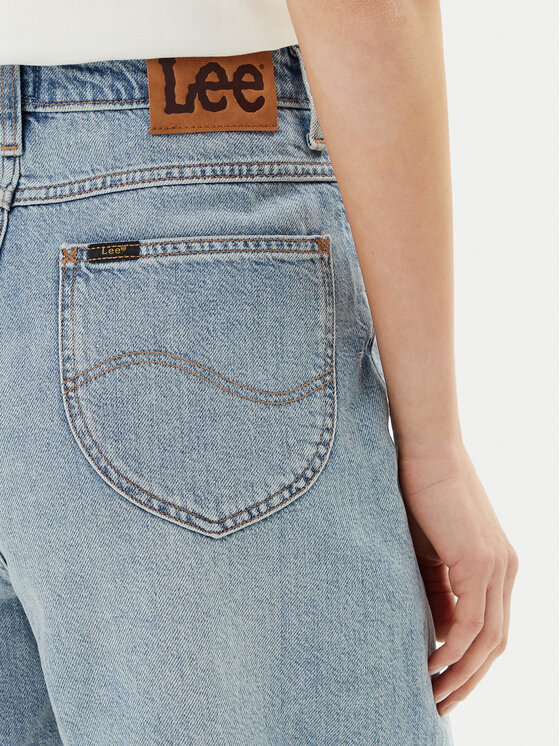Lee Lee Szorty jeansowe Stella 112363786 Niebieski Wide Leg