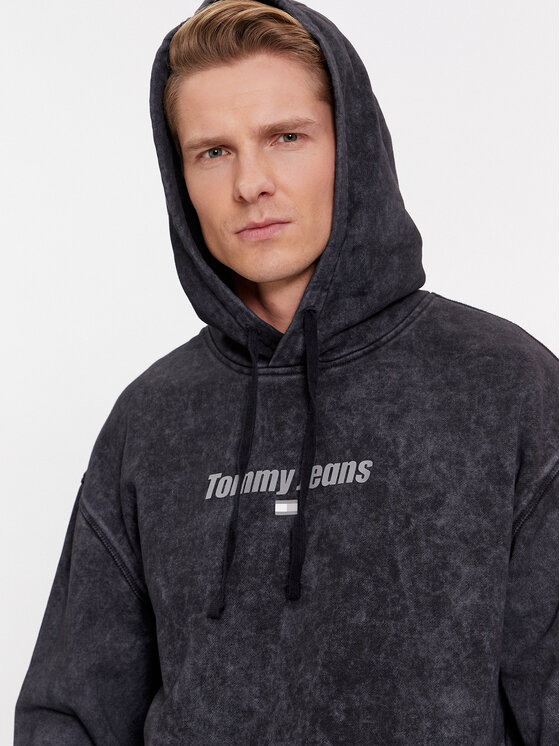 Tommy Jeans Tommy Jeans Majica dugih rukava Washed Linear DM0DM17787 Crna Relaxed Fit