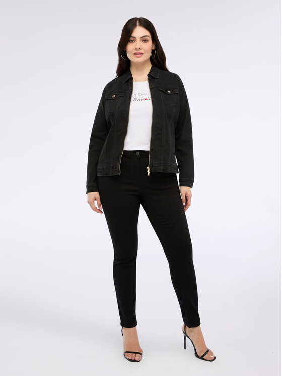 Fiorella Rubino Fiorella Rubino Giacca di jeans R502T001244N033 Nero Regular Fit