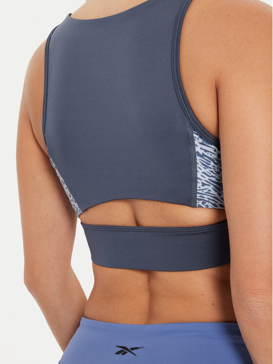 Reebok Reebok Reggiseno top Running AOP 100076052 Grigio Regular Fit