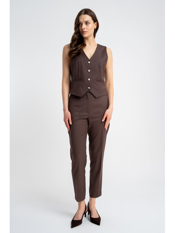 CLICK CLICK Γιλέκο 71-0053 Καφέ Regular Fit