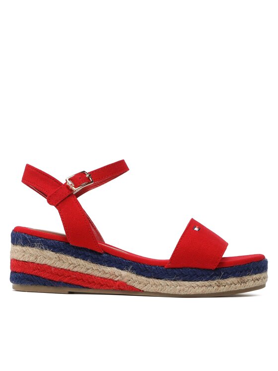 Espadrile Tommy Hilfiger Rope Wedge T3A7-32778-0048 M Red 300