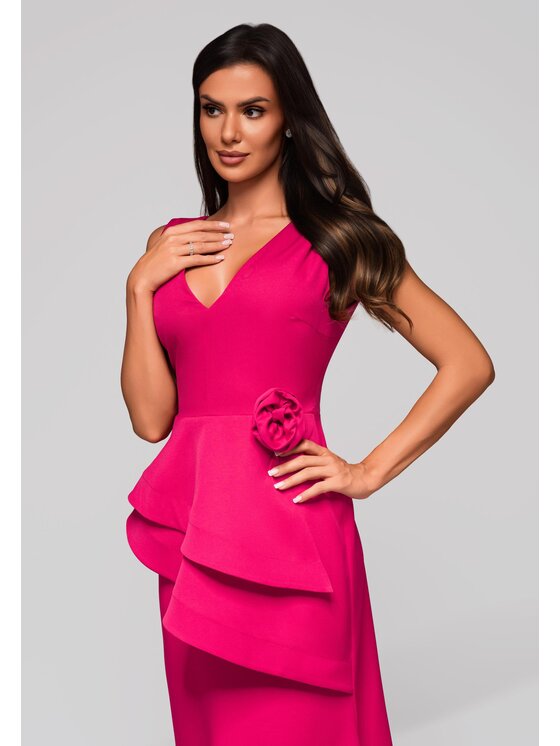 Ombre Ombre Sukienka wieczorowa LA-OM-DLR212 Różowy Regular Fit