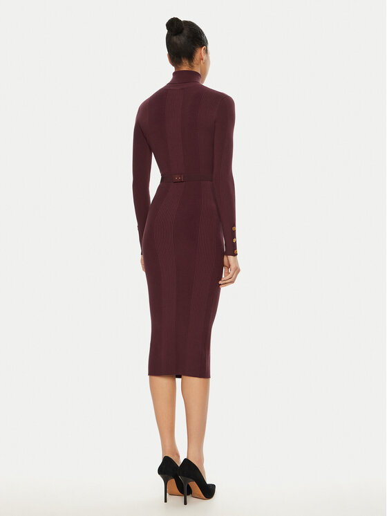 Elisabetta Franchi Elisabetta Franchi Sukienka dzianinowa AM-25B-46E3-V440 Bordowy Slim Fit