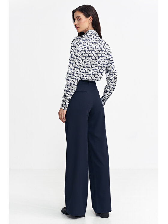 NIFE NIFE Kalhoty z materiálu SD102 Tmavomodrá Relaxed Fit