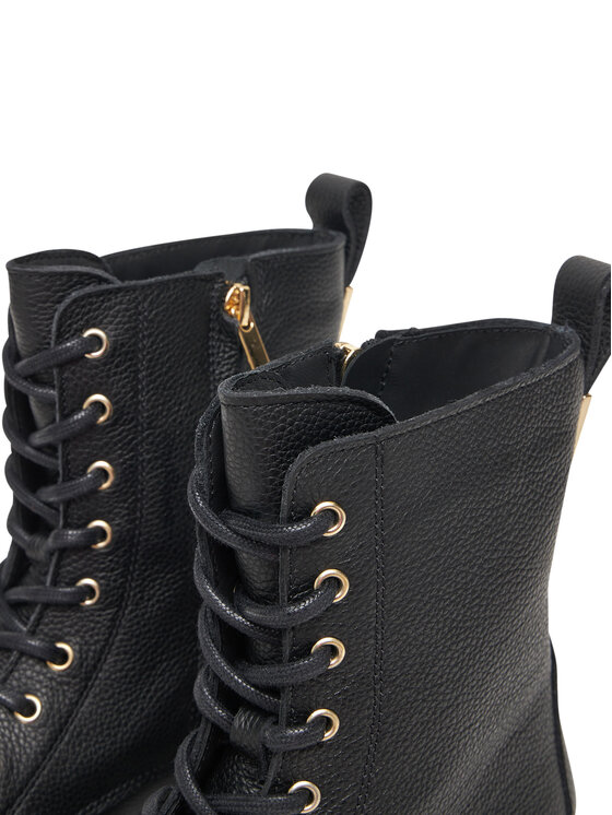 Tommy Hilfiger Tommy Hilfiger Trzewiki Th Plaque Pebble Lace Boot Warm FW0FW08767 Czarny