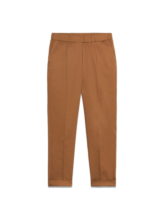 Oltre Oltre Pantaloni di tessuto P788R208345N022 Marrone Baggy Fit