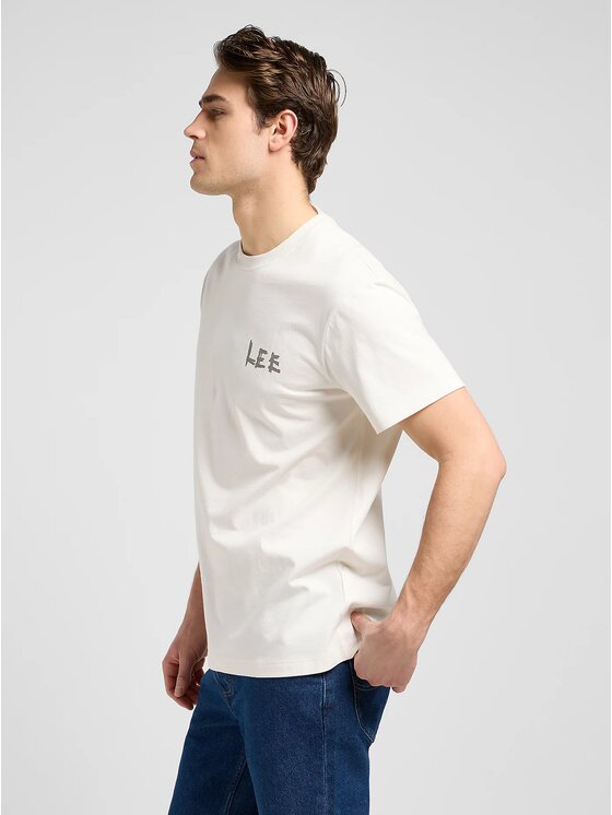 Lee Lee T-Shirt RELAXED GRAPHIC TEE Biały Relaxed Fit