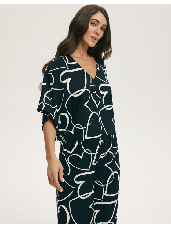 Esotiq Esotiq Piżama 44908 Czarny Regular Fit