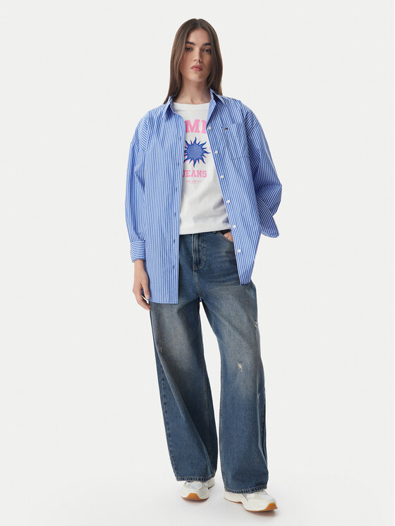 Tommy Jeans Tommy Jeans Marškiniai Essential DW0DW22936 Mėlyna Oversize
