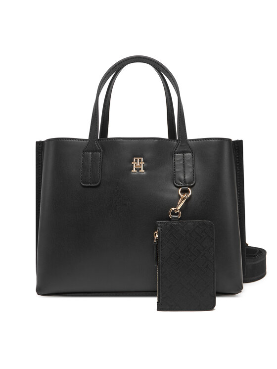 Tommy Hilfiger Tommy Hilfiger Táska Th Distinct Mini Tote AW0AW17192 Fekete