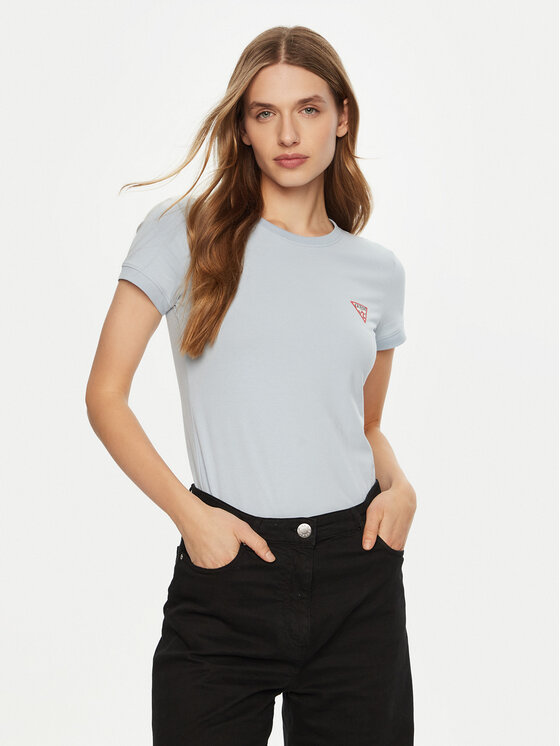 Guess Guess Tričko SS CN MINI TRIANGLE Modrá Shirt Fit