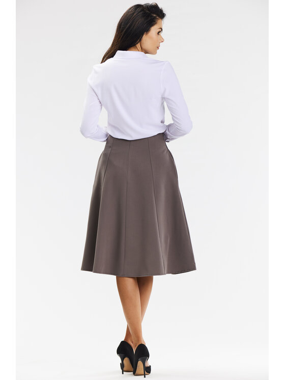 Awama Awama Spódnica A673 Beżowy Basic Fit