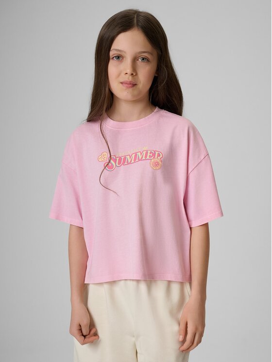 4F 4F T-Shirt 4FJRAW26TTSHF4324-056S Ροζ Regular Fit