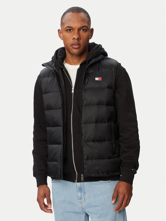 Tommy Jeans Vestă elegantă DM0DM23232 Negru Regular Fit