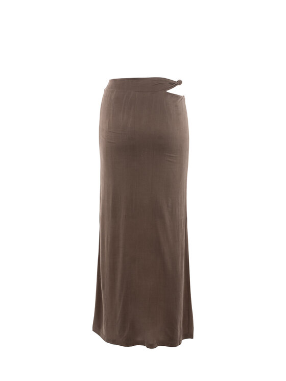 BENU BENU Komplet bluzka i spódnica SET MOKKA CUPRO Brązowy Slim Fit