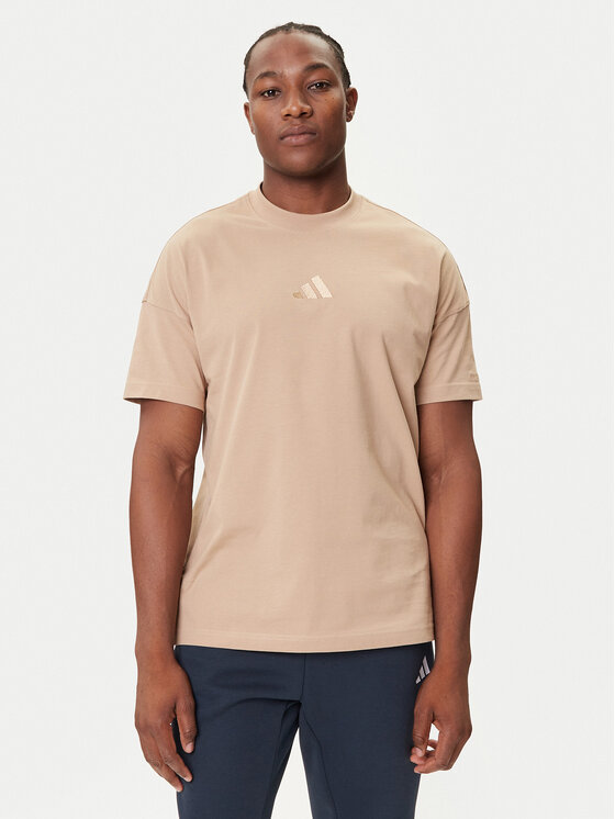 adidas adidas T-Shirt ALL SZN JX5083 Beżowy Loose Fit