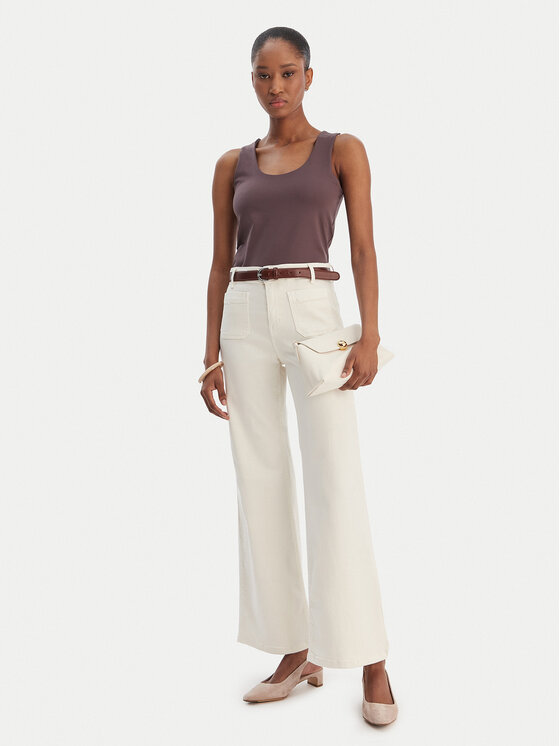 Marella Marella Παντελόνι υφασμάτινο Baschi 2615131251 Εκρού Regular Fit