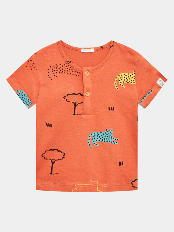 United Colors Of Benetton Tricou 3ZCTAQ00F Portocaliu Regular Fit