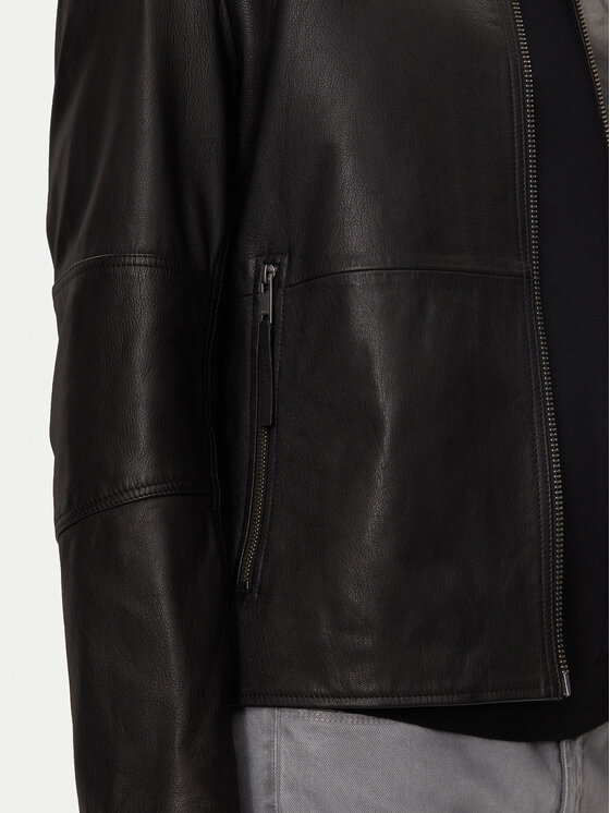 HUGO Hugo Geacă de piele Lokis-3 50516869 Negru Slim Fit