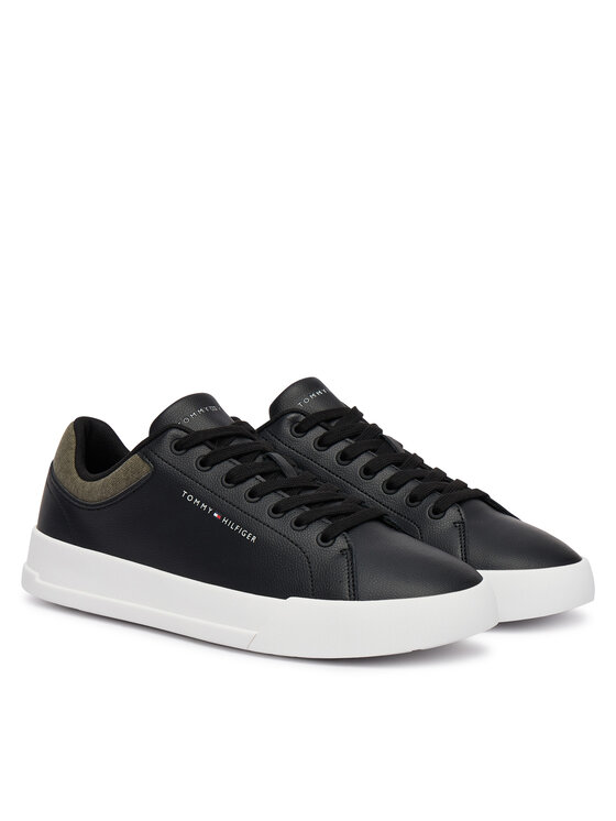 Tommy Hilfiger Tommy Hilfiger Sneakersy Th Court Core Lth Mix Collar FM0FM05970 Čierna