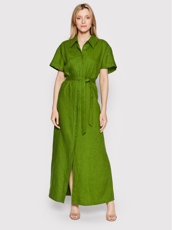 United Colors Of Benetton United Colors Of Benetton Srajčna obleka 4AGHDV01L Zelena Regular Fit